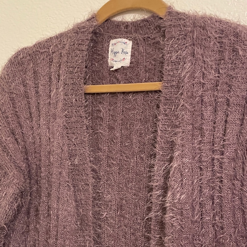Hippie Rose Lavender Cardigan Sweater
